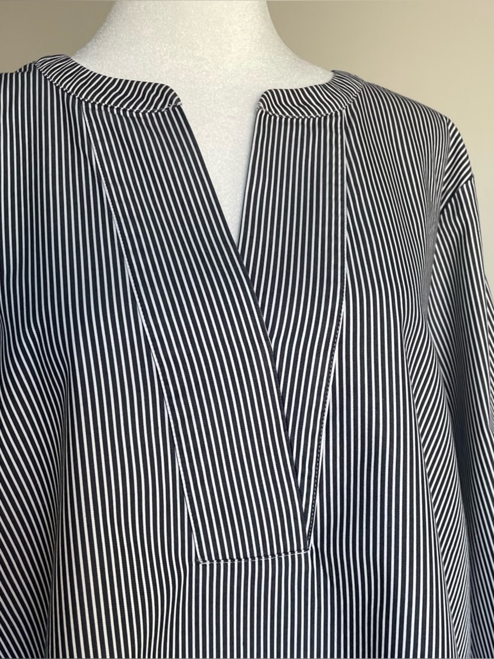 Talbots 100% Cotton 3/4 Sleeve Striped Lagenlook Tunic Top Size 2Xp / XXLP - Picture 5 of 13